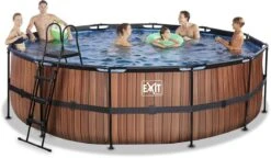EXIT TOYS EXIT Wood Zwembad - 488 X 122 Cm - Met Zandfilterpomp En Trap -Lasiesta Winkel 699 1200 exit 30 27 16 10 int 5