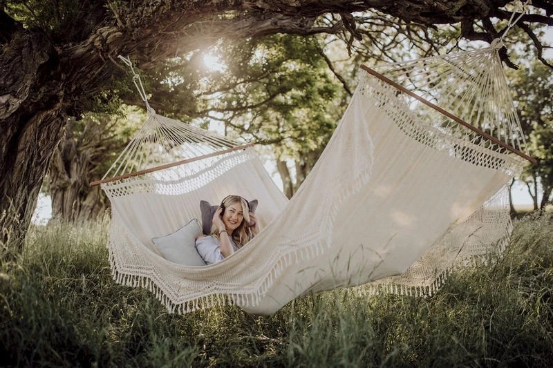 Amazonas Palacio 2 Persoons Hangmat - Beige 6 Amazonas Palacio 2 Persoons Hangmat - Beige - Afbeelding 4