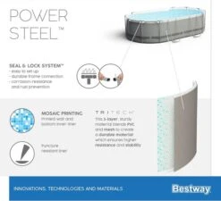 Bestway Power Steel Oval Zwembad - 488 X 305 X 107 Cm - Met Filterpomp En Accessoires -Lasiesta Winkel 900 989 56448 02 power steel