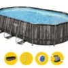 Bestway Power Steel Oval Zwembad - 610 X 366 X 122 Cm - Met Filterpomp En Accessoires -Lasiesta Winkel bestway power steel oval zwembad 610 x 366 x 122 cm met filterpomp en accessoires