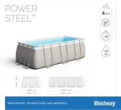 Bestway Power Steel Rectangular Zwembad - 404 X 201 X 100 Cm - Met Filterpomp En Accessoires -Lasiesta Winkel bestway power steel rectangular zwembad 404 x 201 x 100 cm set 13