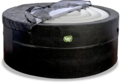 EXIT TOYS EXIT Leather Premium Opbouw Spa - 4-6 Persoons -Lasiesta Winkel exit leather premium 6 opblaasbare spa cover half open